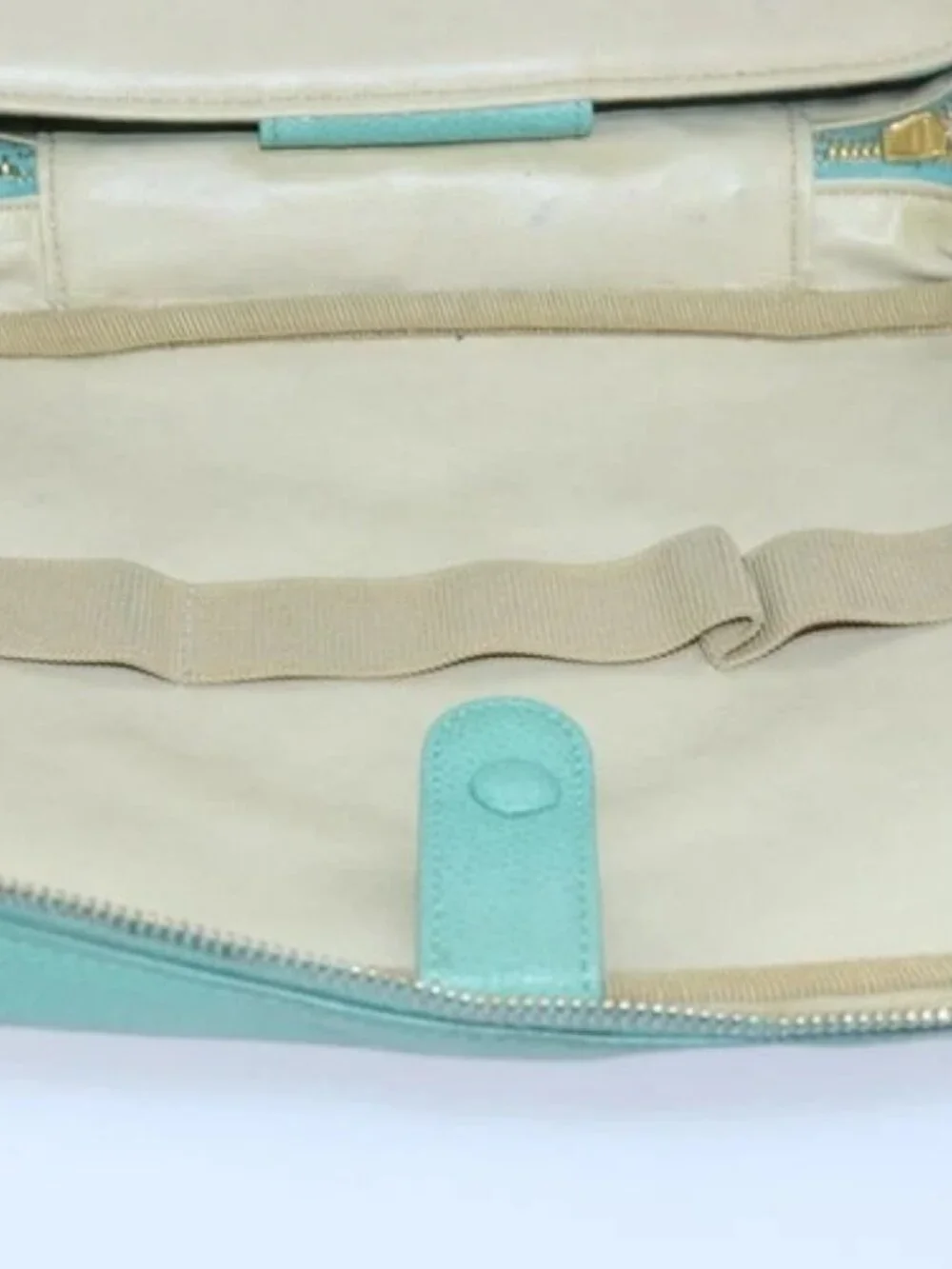 CHANEL Vanity COCO Mark Hand Bag Calf Skin Emerald Green CC Auth yk13974AV